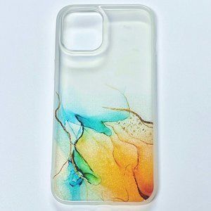 iPhone 12 Pro Max Abstract Rainbow Swirl Gold Shimmer Clear TPU Case - New!